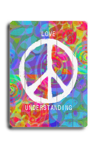 Love peace understanding - Wood Wall Decor by Lisa Weedn 12 X 16