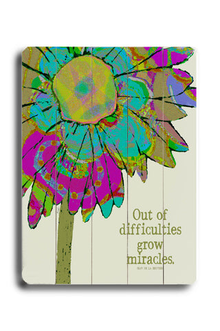 out of difficulties - Wood Wall Decor by Lisa Weedn 12 X 16
