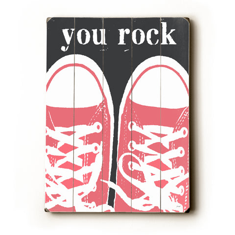 You rock Sneakers - Wood Wall Decor by Lisa Weedn 12 X 16