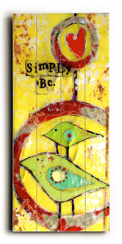 Simply Be yellow -  Wood Wall Decor by Cindy Wunsch 10 X 24
