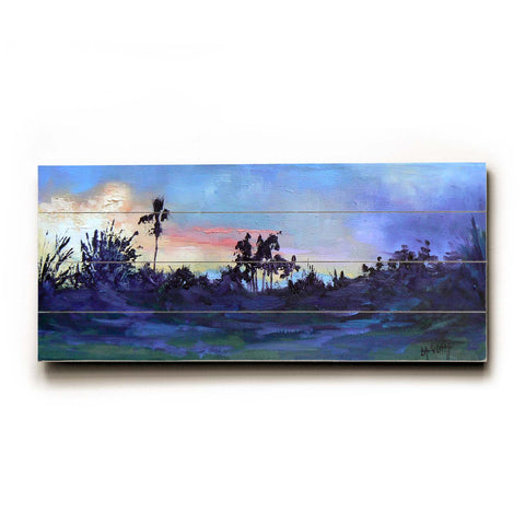 Tropic Sundown -  Wood Wall Decor by Carol Schiff 10 X 24