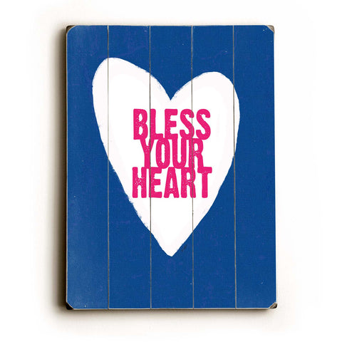 Bless your Heart - Wood Wall Decor by Lisa Weedn 12 X 16