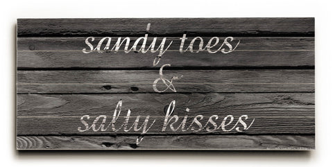 Sandy Toes & Salty Kisses - Wood Wall Decor by Claudia Schoen 10 X 24