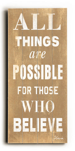 All things are possible -  Wood Wall Decor by FLAVIA 10 X 24