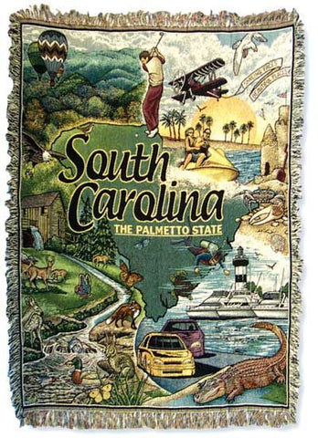 State Of South Carolina Tapestry Throw