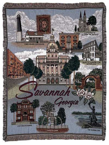 Savannah, Georgia Tapestry Throw