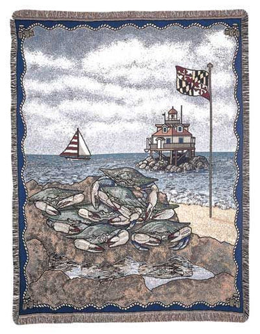 Maryland Blue Crab Tapestry Throw