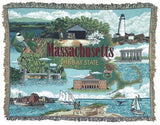 State Of Massachusetts Tapestry Throw