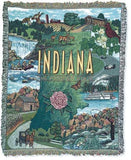 State Of Indiana Tapestry Throw