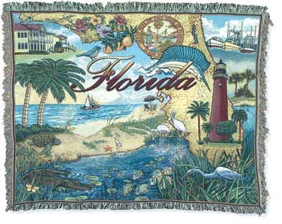 State Of Florida Tapestry Throw