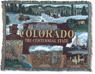State Of Colorado Tapestry Throw