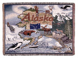 State Of Alaska Tapestry Throw