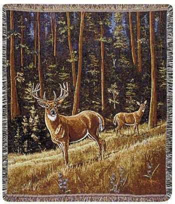 Whitetail Morning Mid-Size Tapestry Throw