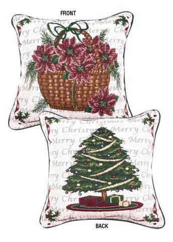 Traditions Of Christmas 2 Sided Pillow (Tree/Basket)