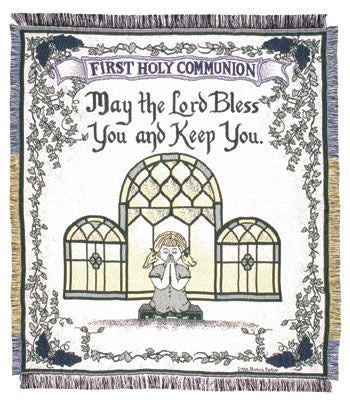 First Holy Communion Mid-Size 2 1/2 Layer Throw [Girl]