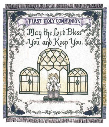 First Holy Communion Mid-Size 2 1/2 Layer Throw [Boy]