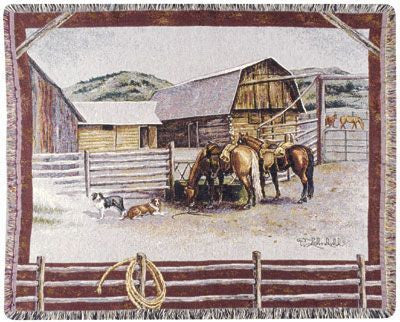 Ranch Life Mid-Size Tapestry Throw