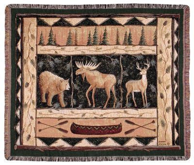 Woodland Animals Mid-Size Tapestry Throw