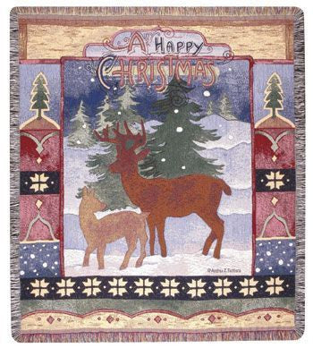 A Happy Christmas Mid-Size Tapestry Throw
