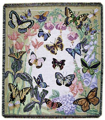 Butterflies Are Free Mid-Size Tapestry Throw