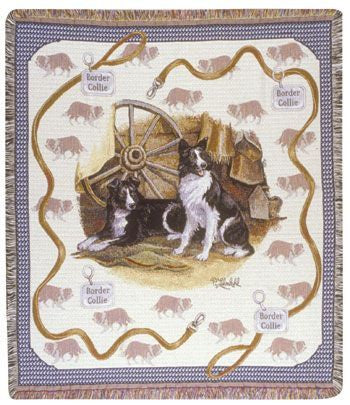 Border Collies Mid-Size Tapestry Throw