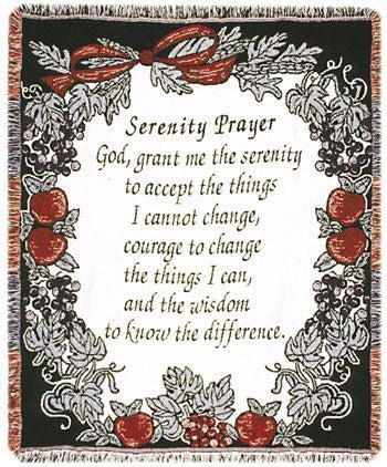 Serenity Prayer Mid-Size 2 1/2 Layer Throw