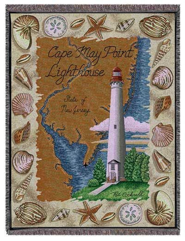 Cape May Point, Nj Lighthouse Tapestry Throw