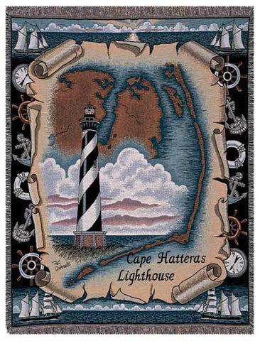 Cape Hatteras, Nc Lighthouse Tapestry Throw