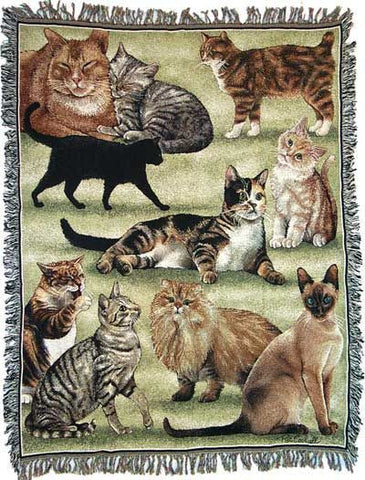 Pats Cats Mid-Size Tapestry Throw