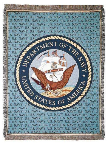 Navy Full Size Tapestry Throw