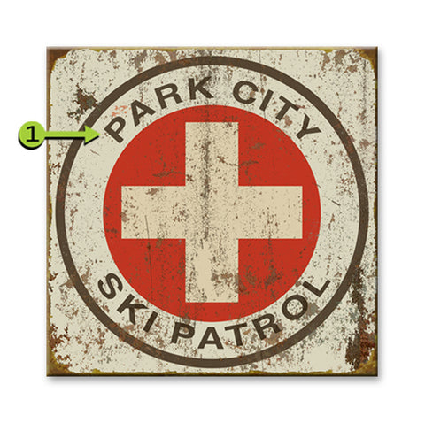 Ski Patrol Metal 18x18