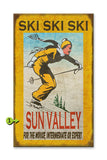 Ski, Ski, Ski, Yellow Metal 23x39