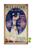 Welcome Lady Golfers' Metal 23x39