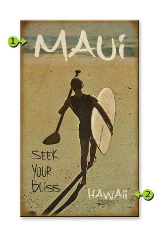 Seek Your Bliss (With Paddle) Metal 23x39