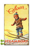 Soar, Child Skiier Wood 18x30