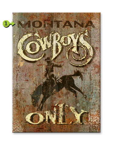 Cowboys Only Wood 28x38