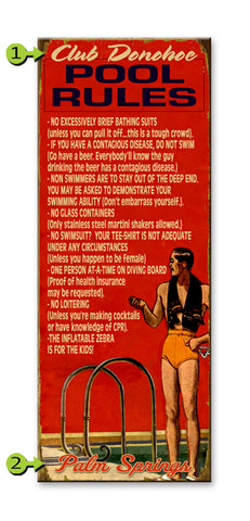 Pool Rules (Male) Metal 14x36