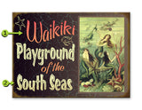 Playground of the Sea with Mermaids Wood 23x31