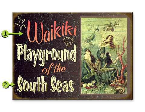 Playground of the Sea with Mermaids Metal 17x23
