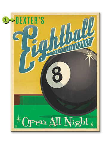 Eightball Lounge Metal 17x23