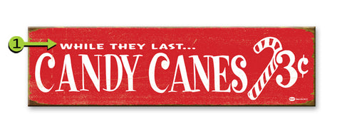 Candy Canes Wood 10x36