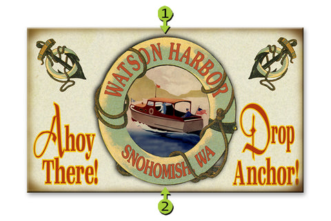 Ahoy There! Motorboat Metal 18x30