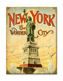 New York The Wonder City Wood 23x31