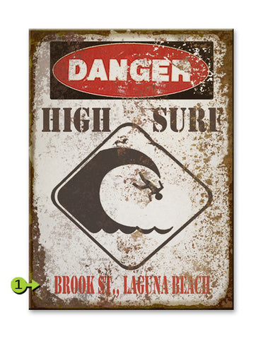 Danger High Surf Wood 28x38