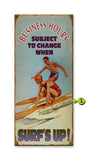 Surfing Business Hours Wood 10.5x24