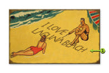 I Love the Beach Wood 18x30