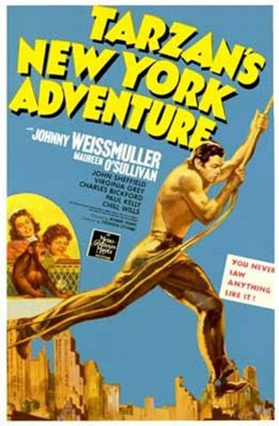Tarzan's New York Adventure, c.1942 Movie Poster Print