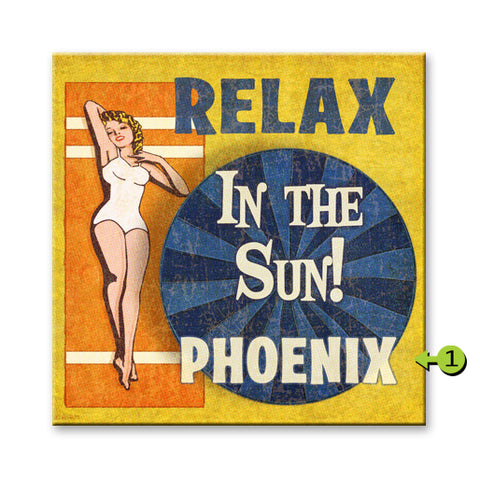 Relax in the Sun Metal 28x28
