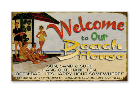 Welcome to the Beach House Generic Metal 23x39