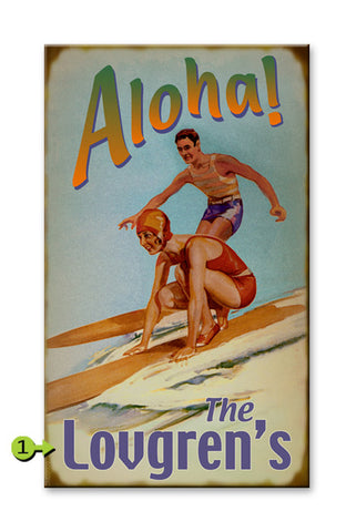 Aloha Surfing Wood 28x48